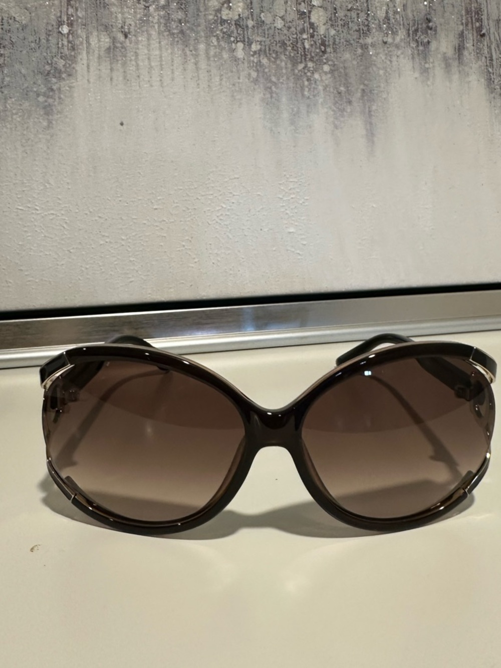 Salvatore Ferragamo Black Sunglasses with Gold Accents